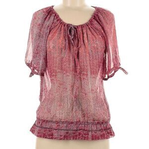 Southern Thread Short Sleeve Sheer Top